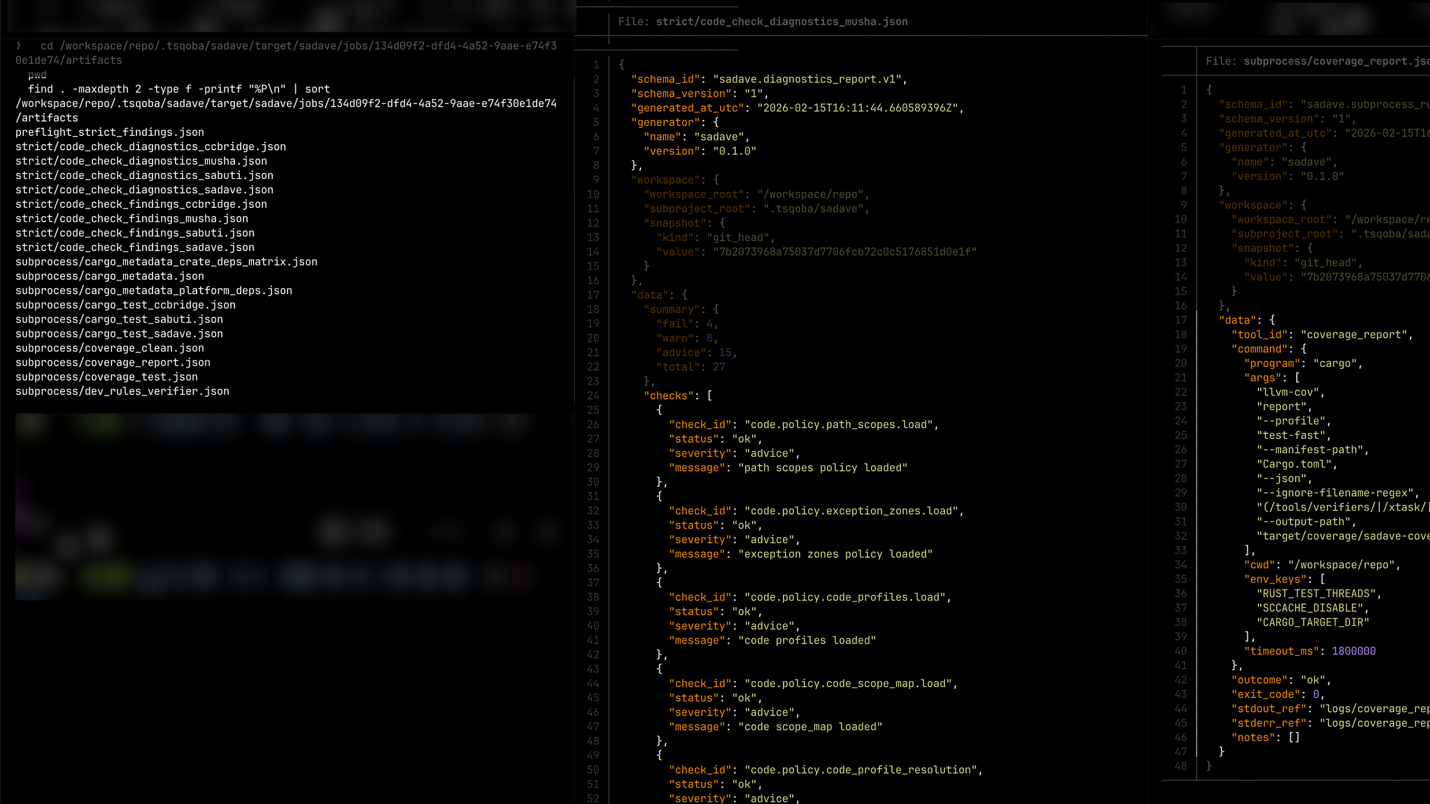 Strict run artifact tree