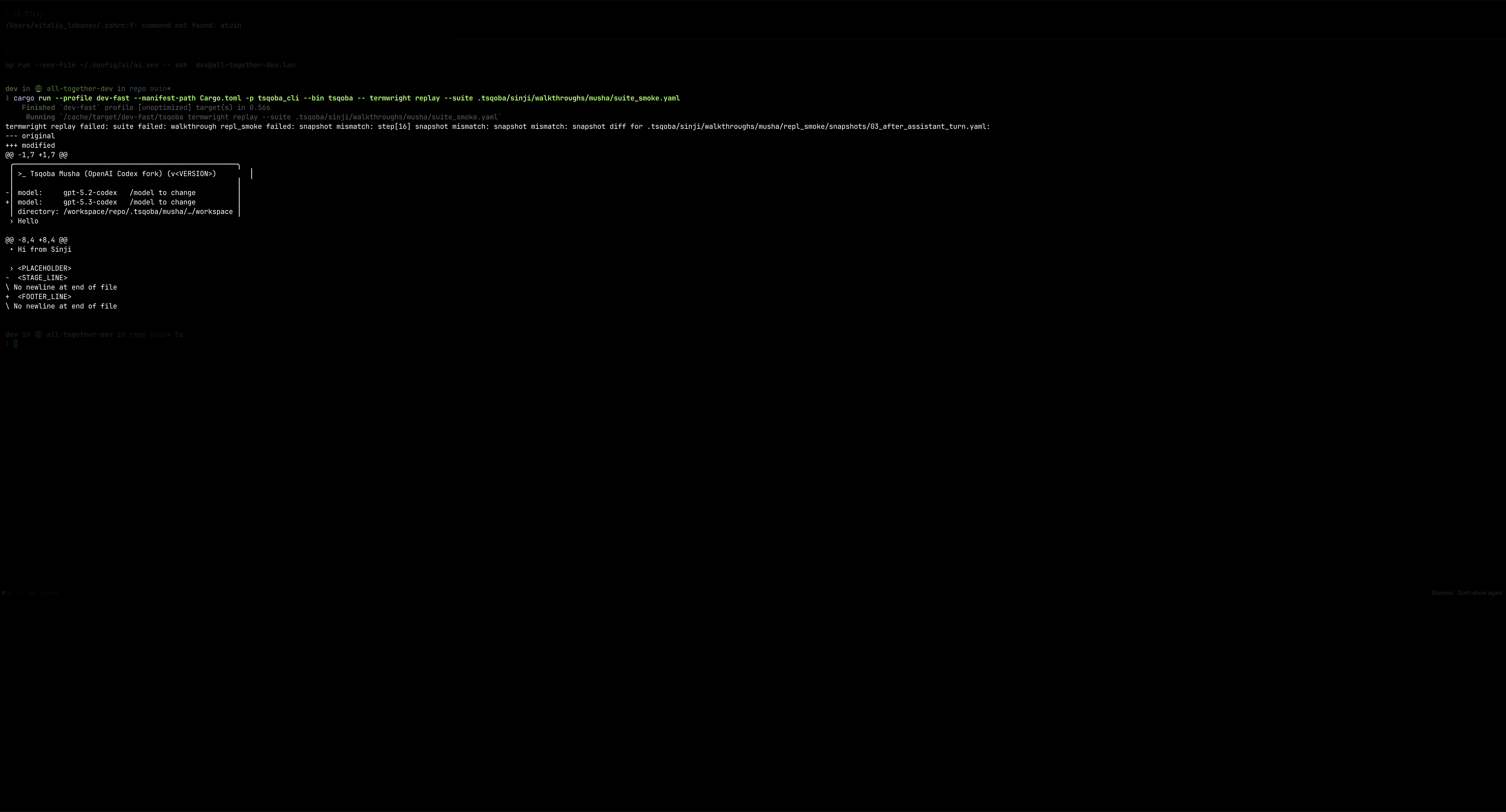 Smoke replay exposed a named snapshot mismatch